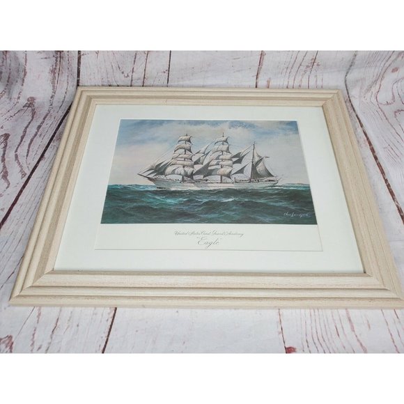 Wilton Industries U.S Coast Guard Academy Eagle Charles Chas Lundgren Painting - Picture 10 of 12